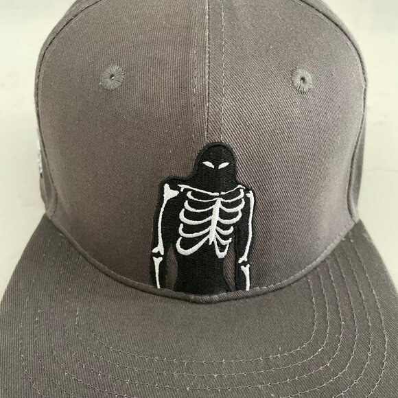 Buell Surf Flat Bill Bones Army Cotton Hat Grey Blk Wht Embroidered Graphics OS - Picture 2 of 7